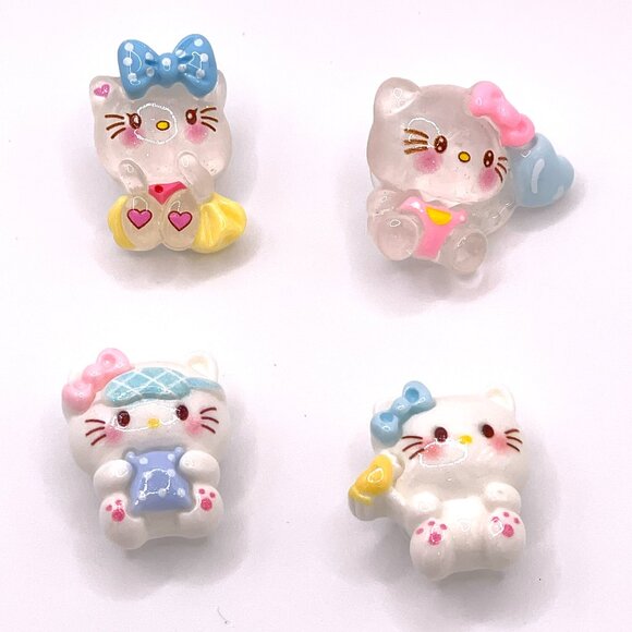 Set of 4 Hello Kitty Style Croc Shoe Charms-Hello Kitty Jibbitz-New! - Picture 1 of 2